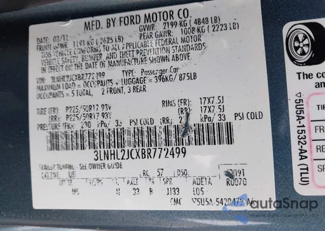 2011 Lincoln Mkz z USA, uszkodzony, nr VIN 3LNHL2JCXBR772499